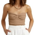 thumbnail image 1 of SUNBS Tube Tops for Women Y2K Summer Twist Knot Knit Strapless Sleeveless Sweater, 1 of 7