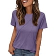 thumbnail image 1 of SUNBS Womens Tops Short Sleeve Shirts Crewneck Plain Tee Casual Summer Clothes, Sizes S-2XL, 1 of 7