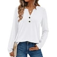 thumbnail image 1 of SUNBS Henley Blouses for Women Long Sleeve Shirts Fall Fashion Dressy Casual Tops Cute Work Outfits Clothes, 1 of 7