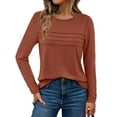 thumbnail image 1 of SUNBS Blouses for Women Long Sleeve Shirts Dressy Casual Crew Neck Fall Tops, Sizes S-2XL, 1 of 8