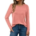 thumbnail image 1 of SUNBS Blouses for Women Long Sleeve Shirts Dressy Casual Crew Neck Fall Tops, Sizes S-2XL, 1 of 8