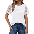 thumbnail image 1 of SUNBS Blouses for Women Short Sleeve Lace Tops Dressy Casual Tees, Sizes S-2XL, 1 of 10