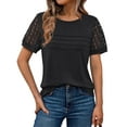thumbnail image 1 of SUNBS Blouses for Women Short Sleeve Lace Tops Dressy Casual Tees, Sizes S-2XL, 1 of 9