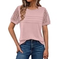 thumbnail image 1 of SUNBS Blouses for Women Short Sleeve Lace Tops Dressy Casual Tees, Sizes S-2XL, 1 of 7