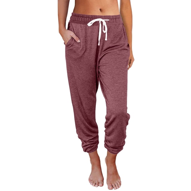 SUNBS Women Sweatpants Casual Joggers Athletic Lounge Pants with Pockets Tapered for Workout Running
