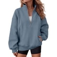 thumbnail image 1 of SUNBS Drawstring Half Zip Hoodies for Women Fall Oversized Casual Sweatshirts with Kangaroo Pocket, 1 of 1