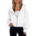 thumbnail image 1 of SUNBS Drawstring Zip Up Hoodies for Women Fall Sweatshirts Jackets Casual Comfy Tops Outfits Clothes with Pocket, 1 of 7