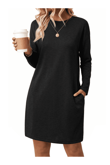 walmart black shirt dress Women s T Dresses Casual Summer Styles FW25D3