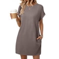thumbnail image 1 of SUNBS Dresses for Womens Summer Spring T Shirt Dress Vacation Beach Mini Sundress Loose Clothes with Pockets, 1 of 7