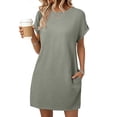 thumbnail image 1 of SUNBS Dresses for Womens Summer Spring T Shirt Dress Vacation Beach Mini Sundress Loose Clothes with Pockets, 1 of 10
