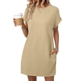 thumbnail image 1 of SUNBS Dresses for Womens Summer Spring T Shirt Dress Vacation Beach Mini Sundress Loose Clothes with Pockets, 1 of 10
