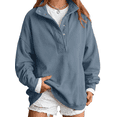 thumbnail image 1 of SUNBS Half Button Pullover Sweatshirt for Women Fall Oversized Casual Fleece Tops with Stand Collar, 1 of 9