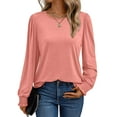 thumbnail image 1 of SUNBS Long Sleeve Shirts for Women Business Casual Tops Dressy Blouses Crewneck Trendy Clothes, 1 of 8