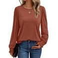 thumbnail image 1 of SUNBS Long Sleeve Shirts for Women Business Casual Tops Dressy Blouses Crewneck Trendy Clothes, 1 of 8
