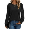 thumbnail image 1 of SUNBS Long Sleeve Shirts for Women Business Casual Tops Dressy Blouses Crewneck Trendy Clothes, 1 of 8