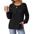 thumbnail image 1 of SUNBS Long Sleeve Shirts for Women Casual Tunic Tops Crewneck Dressy Blouse Trendy Clothes, 1 of 9