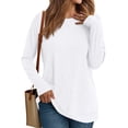 thumbnail image 1 of SUNBS Long Sleeve Shirts for Women Casual Work Tops Crewneck Blouses Loose Fit Clothes Trendy, 1 of 7