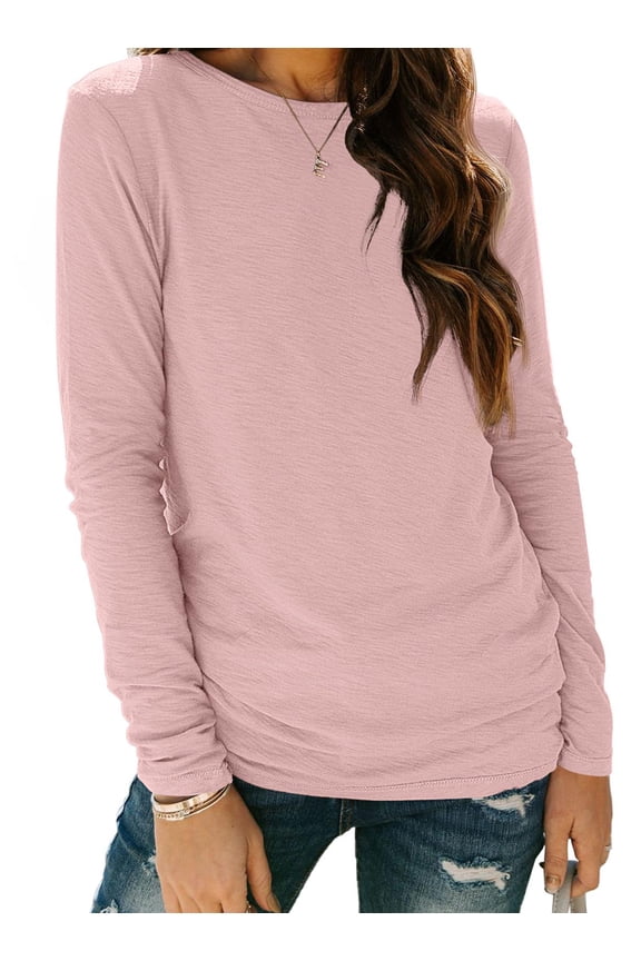 Long Sleeve Shirts for Women Crew Neck Fall Fashion Pullover Casual Tops Clothes