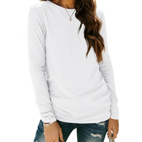 SUNBS Long Sleeve Shirts for Women Crew Neck Fashion Casual Pullover Ladies Tops Clothes