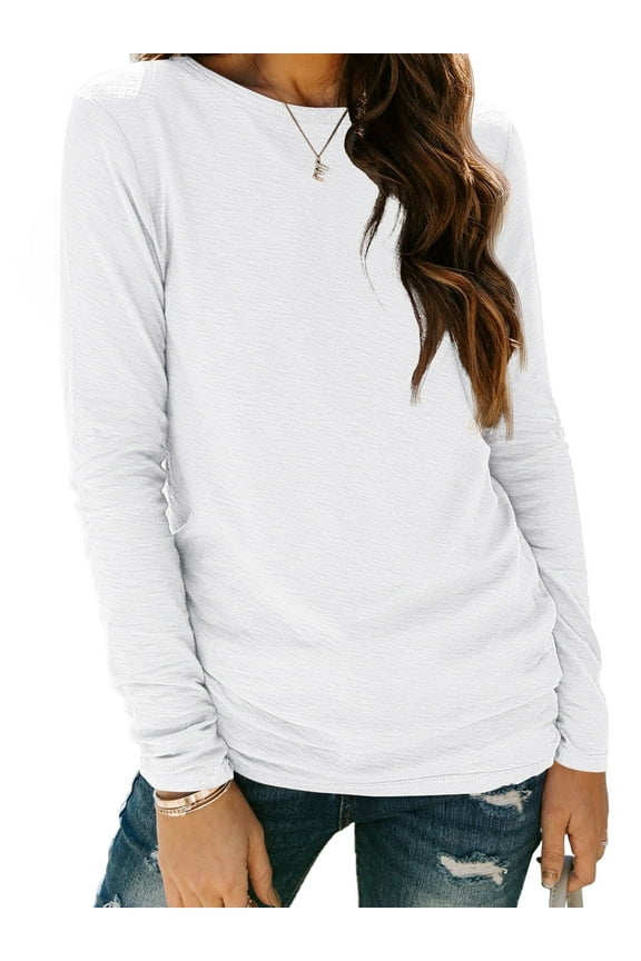 Long Sleeve Shirts for Women Crew Neck Fashion Casual Pullover Ladies Tops Clothes