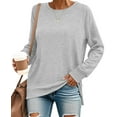 thumbnail image 1 of SUNBS Long Sleeve Shirts for Women Crewneck Sweatshirt Casual Pullover Ladies Tops and Blouses, 1 of 8