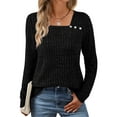 thumbnail image 1 of SUNBS Long Sleeve Shirts for Women Top Trendy Casual Square Neck Tops Lightweight Sweaters womens shirts, 1 of 8