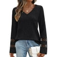thumbnail image 1 of SUNBS Long Sleeve Shirts for Women Trendy Casual V-neck Tops Lightweight Sweaters, 1 of 8