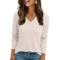 thumbnail image 1 of SUNBS Blouses for Women Long Sleeve Shirts Casual V Neck Tops Fall Winter Fashion Clothes, Sizes S-2XL, 1 of 8