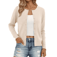 thumbnail image 1 of SUNBS Long Sleeve Sweaters for Women Cropped Cardigan Womens Lightweight Blouse Fashion Knit Top Button Up Clothes, 1 of 8