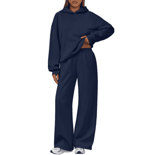 SUNBS Lounge Sets for Women 2 Piece Matching Outfit Fall Hoodies Wide Leg Sweatpants Casual Winter Sweatsuit