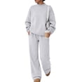 thumbnail image 1 of SUNBS 2 Piece Women's Sweatsuits Fall Mock Neck Sweatshirts Outfits Loungewear Wide Leg Sweatpants Tracksuit with Pocket, 1 of 9