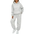 thumbnail image 1 of SUNBS Women 2 Piece Outfit Matching Lounge Sets Workout Sweat Suits Sweatpants Hoodies Clothes, 1 of 8