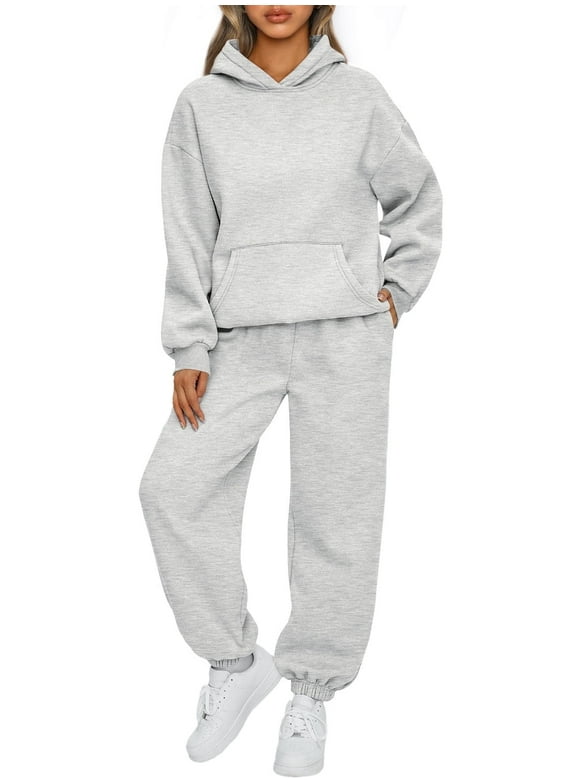 Women 2 Piece Outfit Matching Lounge Sets Workout Sweat Suits Sweatpants Hoodies Clothes