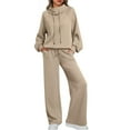 thumbnail image 1 of SUNBS 2 Piece Outfits Women Sweatsuits Drawstring Sweatshirt Lounge Sets 2025 Fall Wide Leg Sweatpants Tracksuit with Pockets, 1 of 8