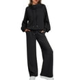 thumbnail image 1 of SUNBS 2 Piece Outfits Women Sweatsuits Drawstring Sweatshirt Lounge Sets 2025 Fall Wide Leg Sweatpants Tracksuit with Pockets, 1 of 9