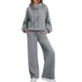 thumbnail image 1 of SUNBS Lounge Sets for Women Sweatsuits 2 Piece Outfits 2025 Fall Drawstring Sweatshirt Wide Leg Sweatpants Tracksuit, 1 of 7