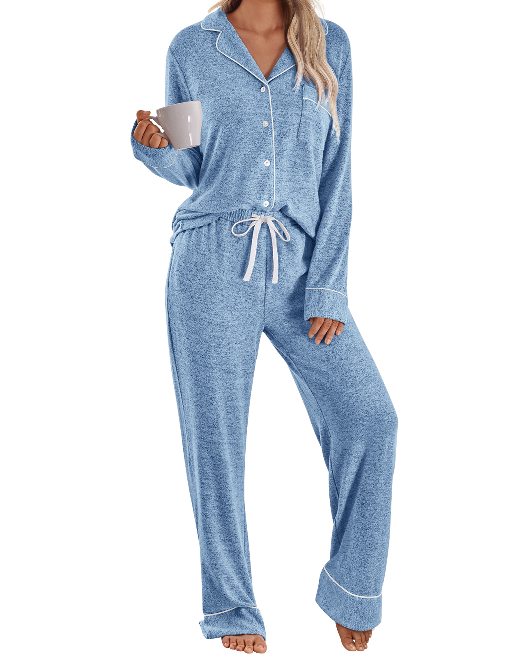 Women's 2 Piece Lounge Set with Long Sleeves