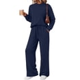 thumbnail image 1 of SUNBS Mock Neck Sweatsuits Lounge Sets for Women Two Piece Fall Wide Leg Pants with Pocket Matching Sets Vacation Travel Outfits Clothes, 1 of 7