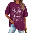 thumbnail image 1 of SUNBS Oversized Graphic Tees for Women - Casual T Shirts for Women Round Neck Floral Tops, 1 of 8