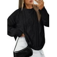 thumbnail image 1 of SUNBS Oversized Sweaters for Women Cable Knit Crewneck Pullover Casual Long Sleeve Top Fall Womens Clothes, 1 of 7