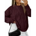 thumbnail image 1 of SUNBS Oversized Sweaters for Women Cable Knit Crewneck Pullover Casual Long Sleeve Top Fall Womens Clothes, 1 of 7