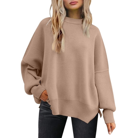 SUNBS Oversized Sweaters for Women Winter Crewneck Pullover - Cozy Knit Long Sleeve Top Casual Loose Fit Clothes