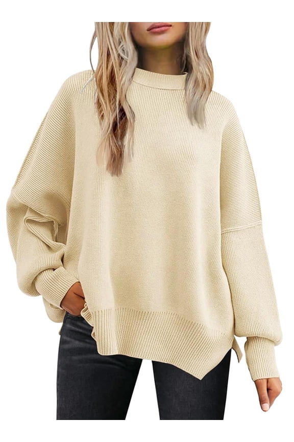 Oversized Sweaters for Women Winter Crewneck Pullover - Cozy Knit Long Sleeve Top Casual Loose Fit Clothes