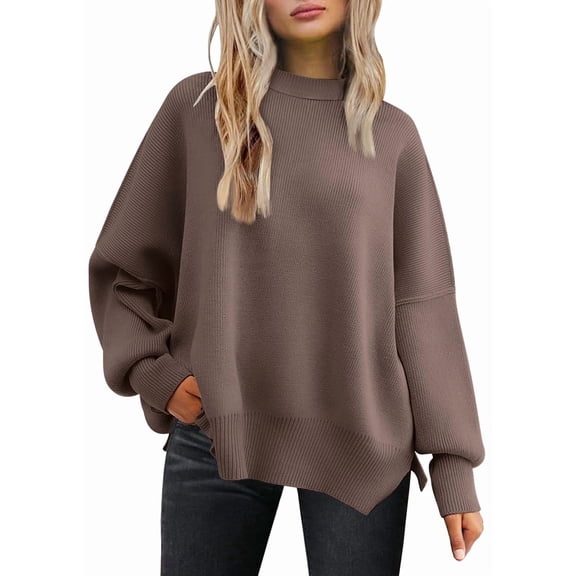 SUNBS Oversized Sweaters for Women Winter Crewneck Pullover - Cozy Knit Long Sleeve Top Casual Loose Fit Clothes