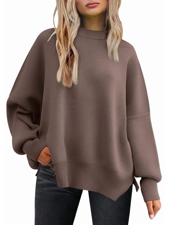 Oversized Sweaters for Women Winter Crewneck Pullover - Cozy Knit Long Sleeve Top Casual Loose Fit Clothes