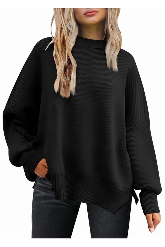 Oversized Sweaters for Women Winter Crewneck Pullover - Cozy Knit Long Sleeve Top Casual Loose Fit Clothes