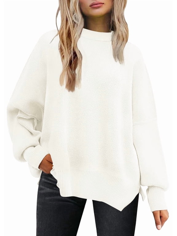 Oversized Sweaters for Women Winter Crewneck Pullover - Cozy Knit Long Sleeve Top Casual Loose Fit Clothes