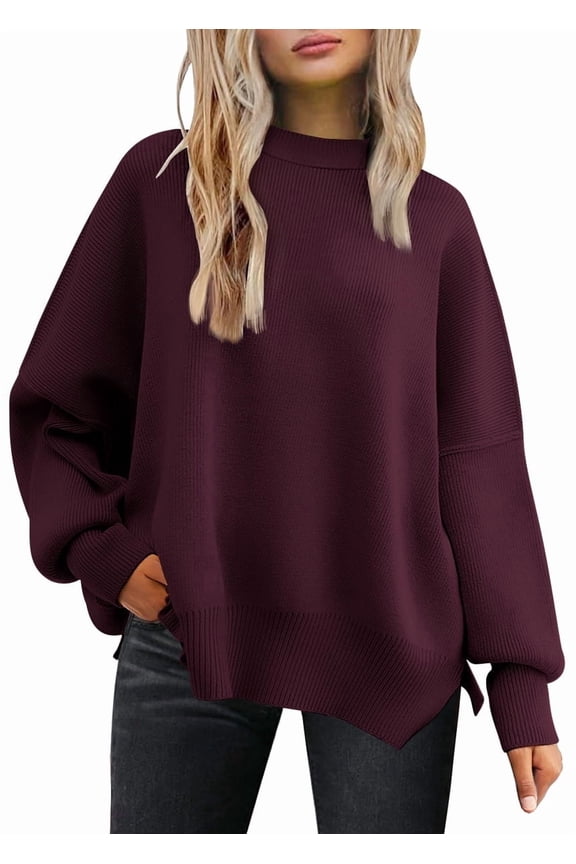 Oversized Sweaters for Women Winter Crewneck Pullover - Cozy Knit Long Sleeve Top Casual Loose Fit Clothes