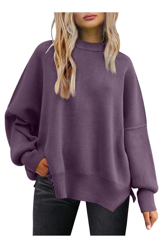 Oversized Sweaters for Women Winter Crewneck Pullover - Cozy Knit Long Sleeve Top Casual Loose Fit Clothes