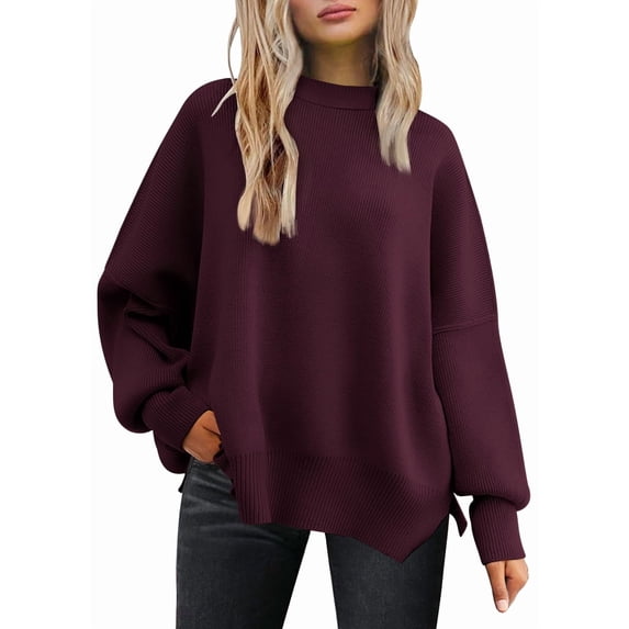 SUNBS Oversized Sweaters for Women Winter Crewneck Pullover - Cozy Knit Long Sleeve Top Casual Loose Fit Clothes